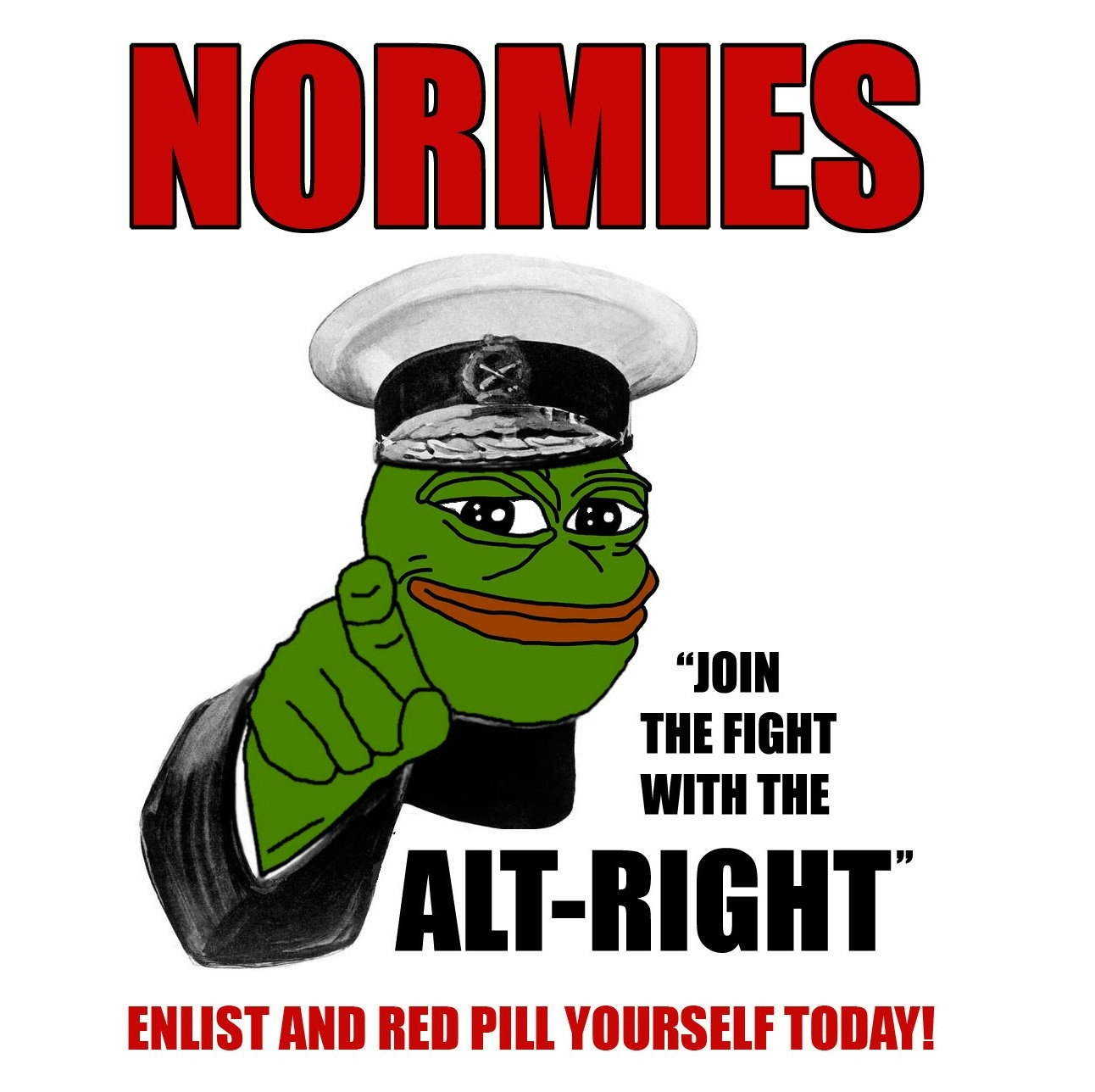 Pepe the Frog poses as an enlisting sergeant for the Alt-Right