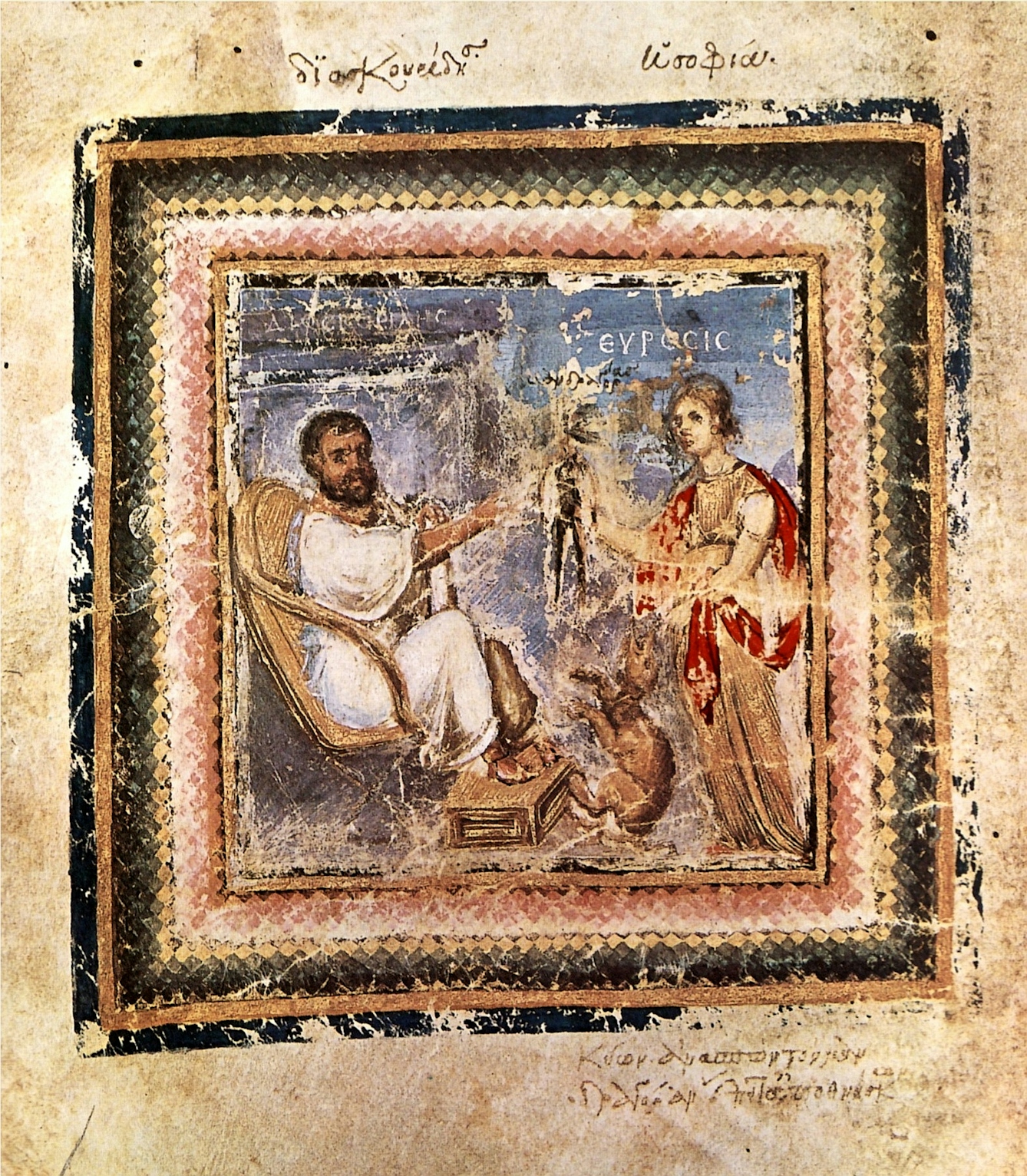 Dioscorides receiving a mandrake root