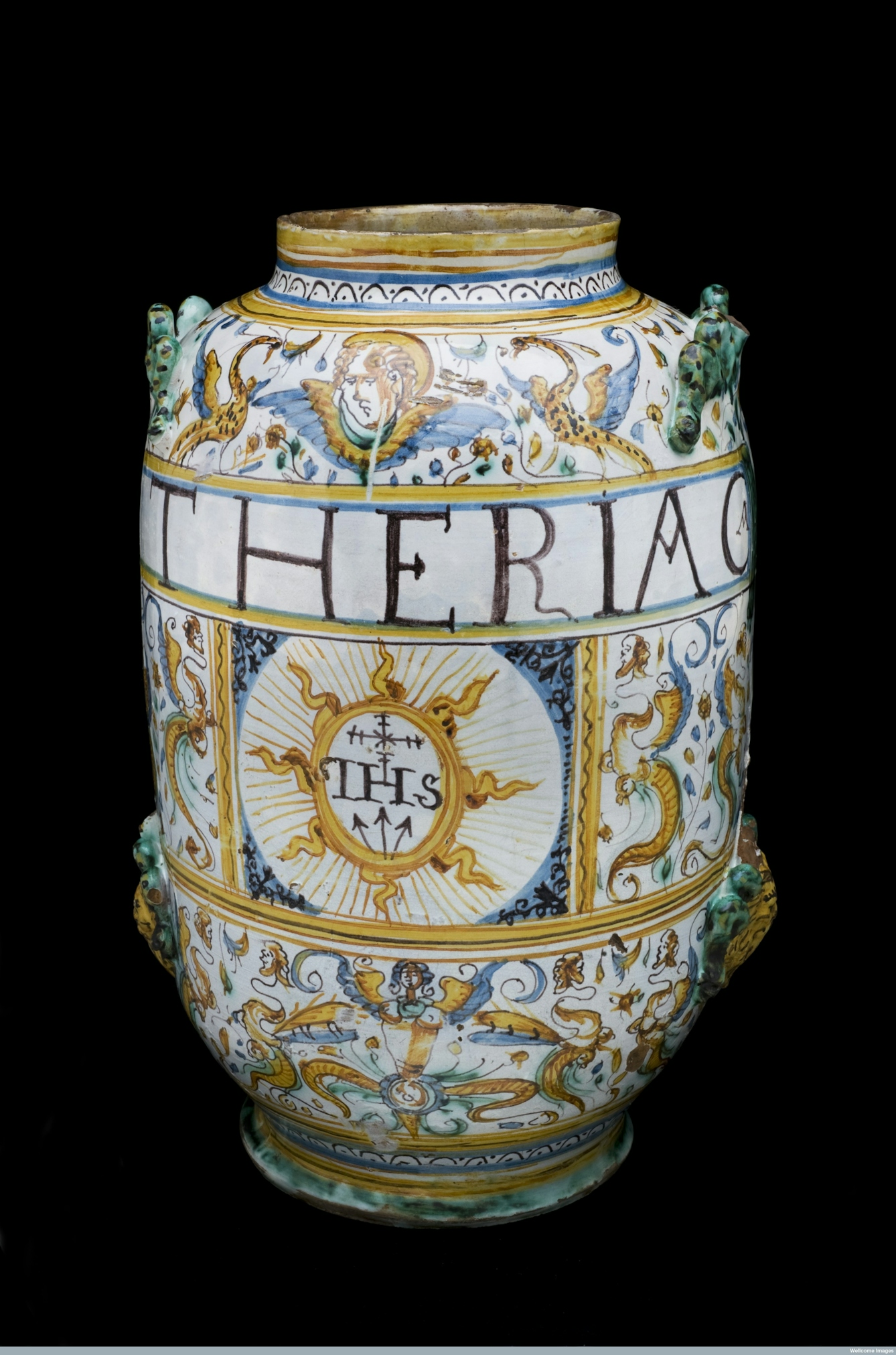 Display jar for theriac