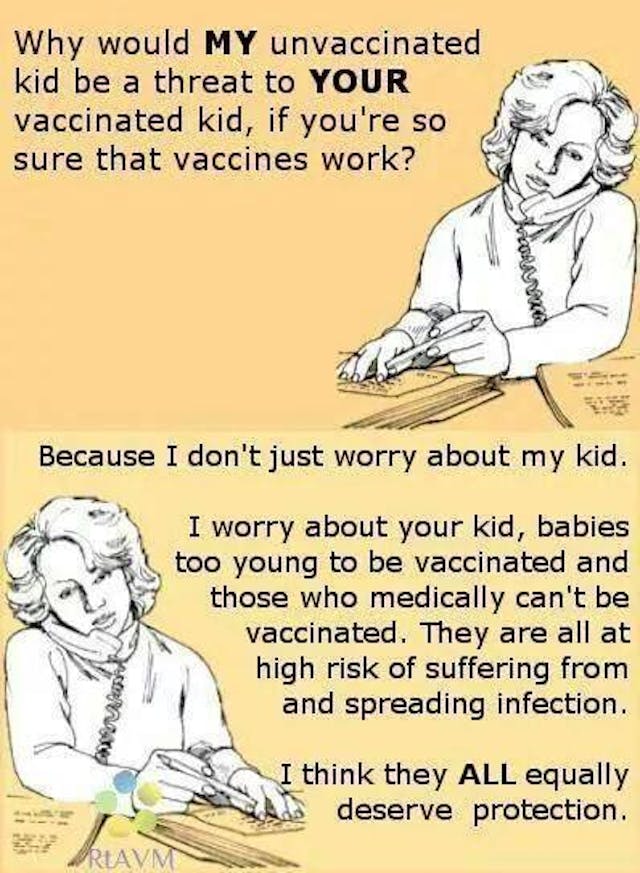 An e-card in which two women debate the merits of vaccination