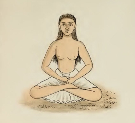 Cross-legged yogi gazing infront of himself