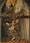 Painting of a builder falling from a platform in an apse. Above him, a saint (possibly St Bruno) begs the Virgin and Child to intervene and save the builder.