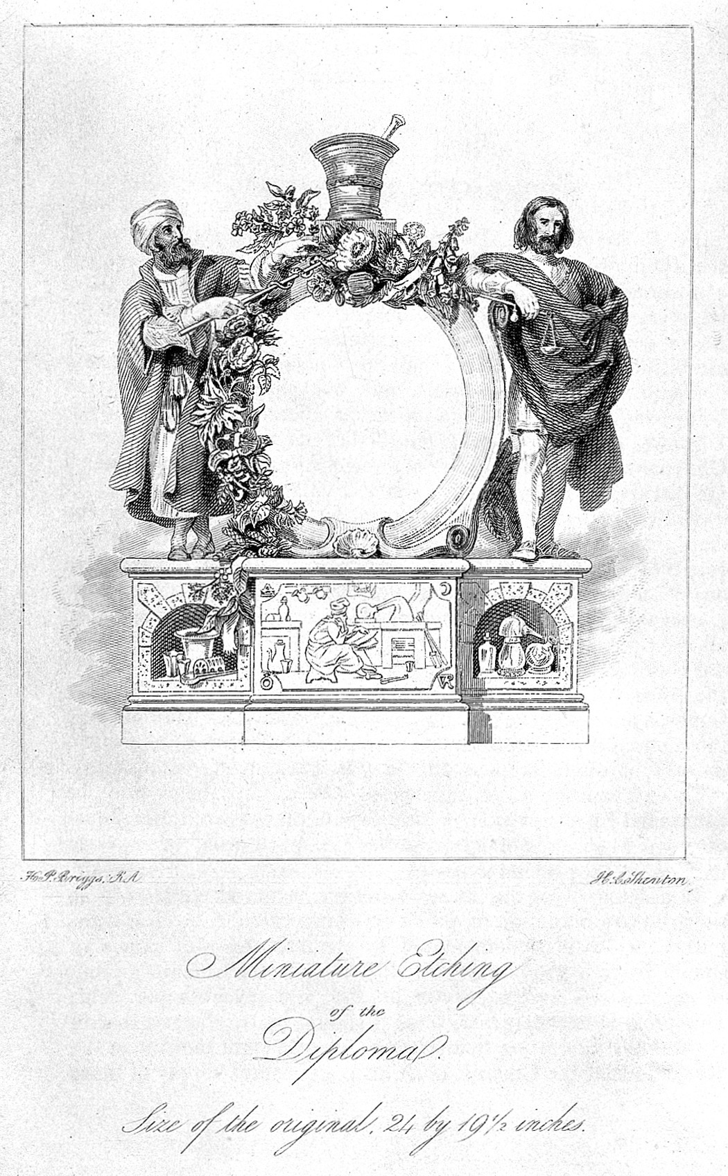 Oiriginal draft diploma for the Royal Pharmaceutical Society