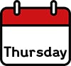 A sign saying “Thursday”.