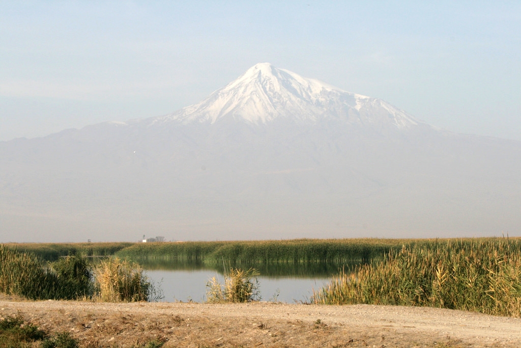 Photograph of snow-capped Mount Ararat in Armenia.
