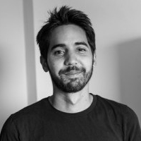 Black and white photograph of Michael Malay