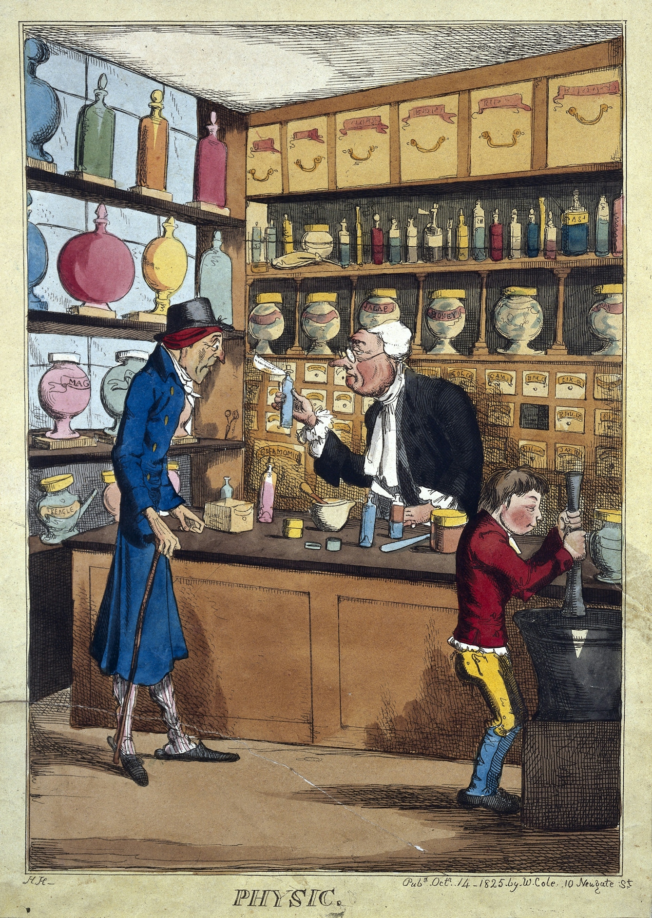 Caricature of a pharmacy, 1825