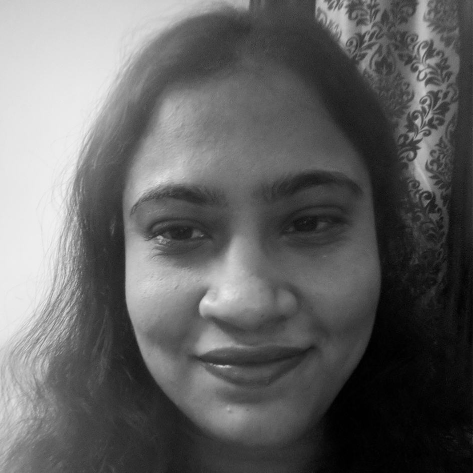 Black and white headshot of Dr Baijayanti Chatterjee