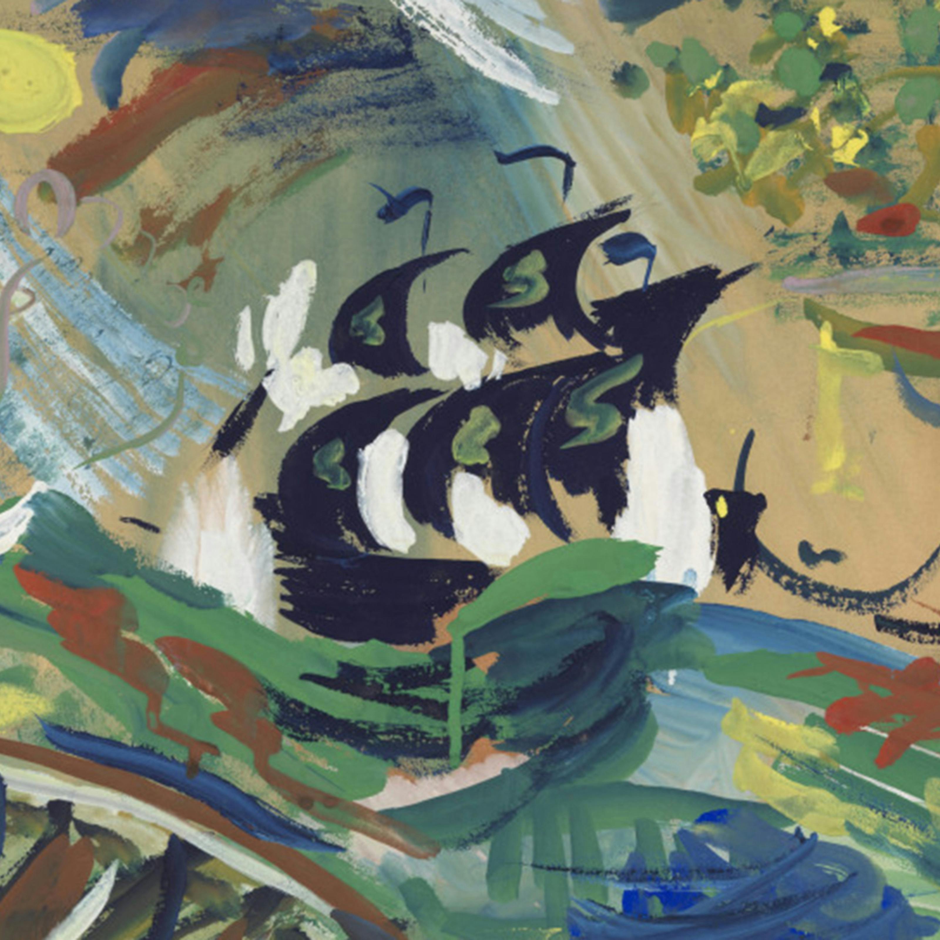 Storm at Sea, watercolour painting by Ron Hampshire, Adamson Collection