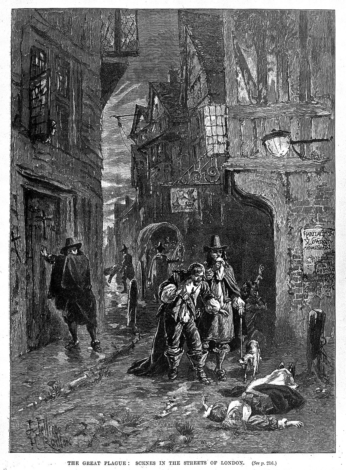 A London street during the 1665 plague