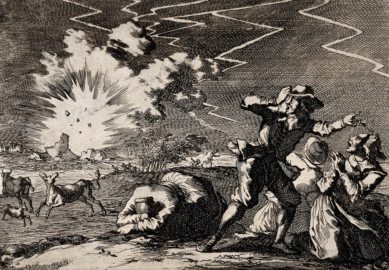 The terror, havoc and destruction wrought by lightning strikes has proved a popular subject for artists.