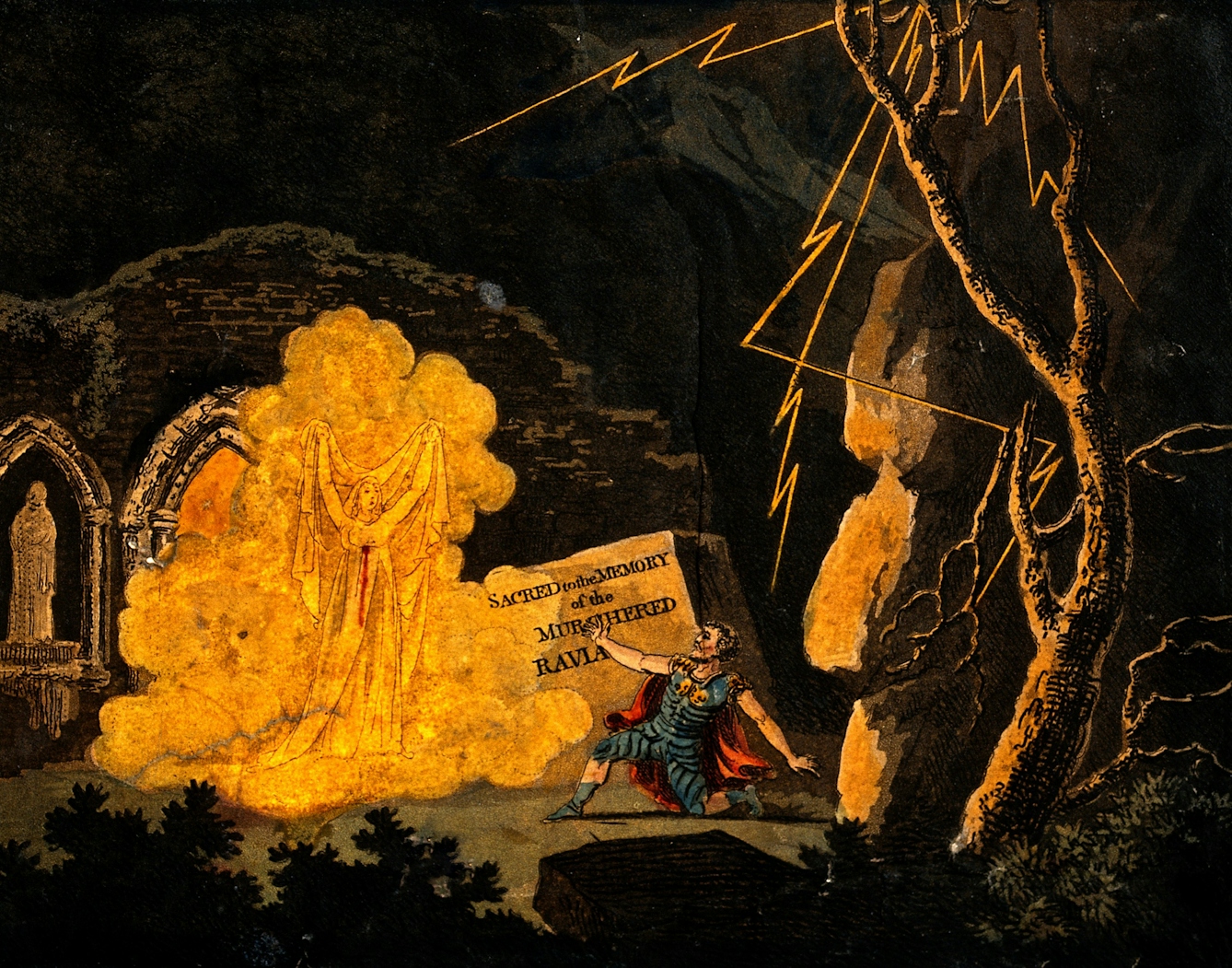 Lightning was a trope often used in the art and literature of 19th century Gothic horror.