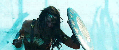 Wonder Woman with a shield. 