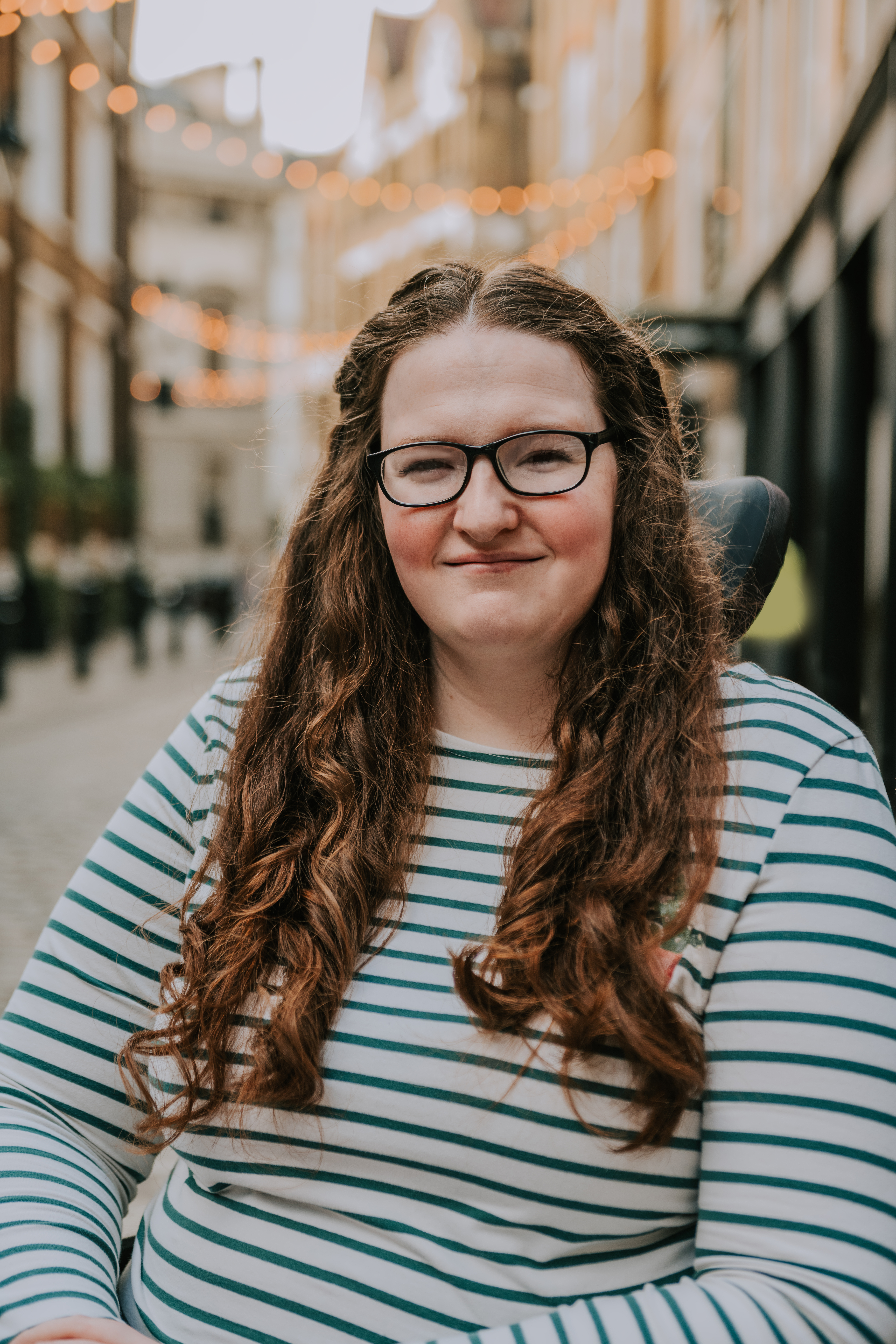 Black and white, head and shoulders portrait of Shona Lousie