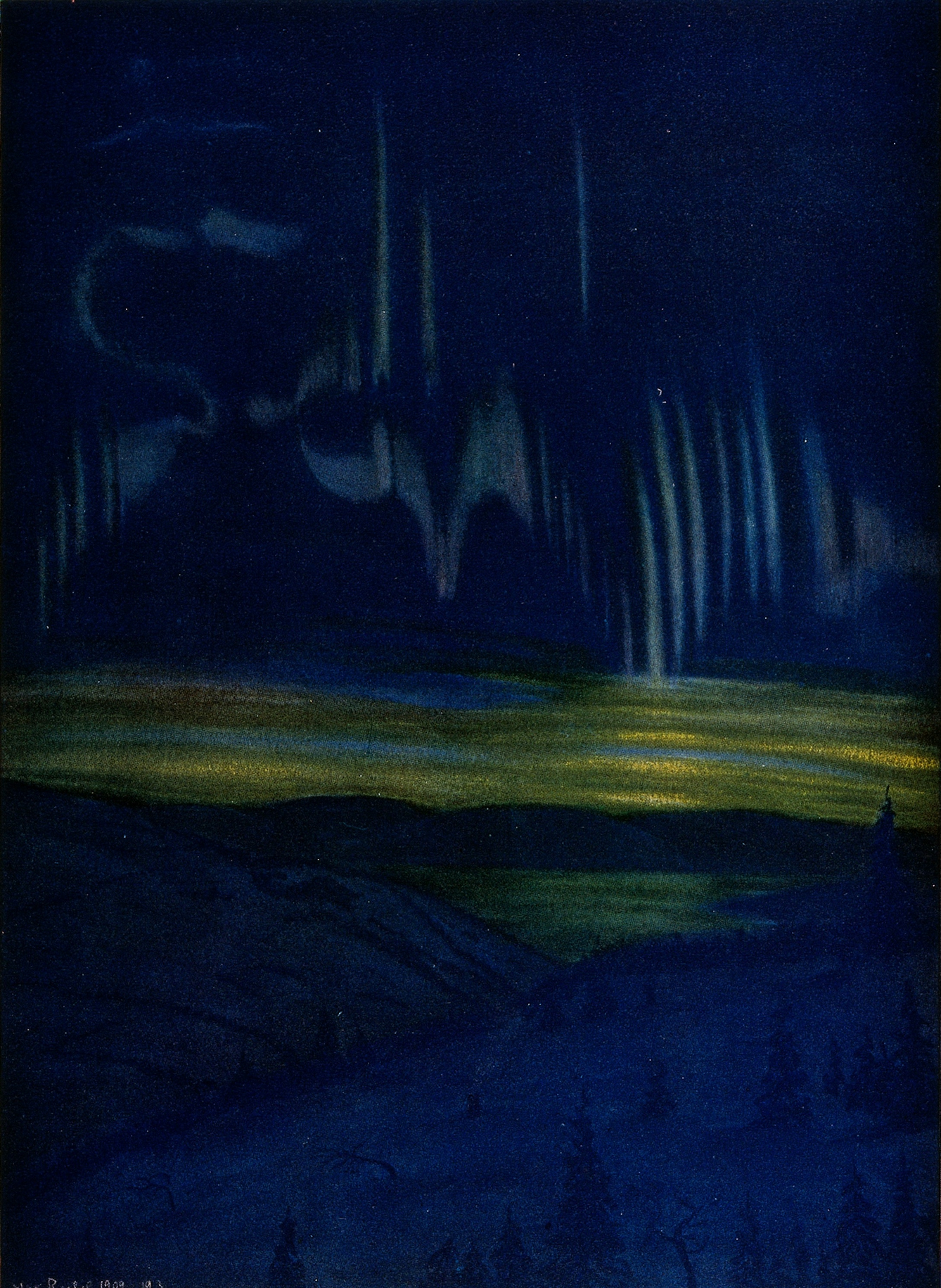 Max Raebel (1874–1946) was a German composer, painter and polar explorer who made many paintings of the Northern Lights.
