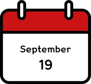 Calendar icon displaying the date 19 September