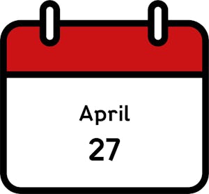 Calendar icon displaying the date 27 April.