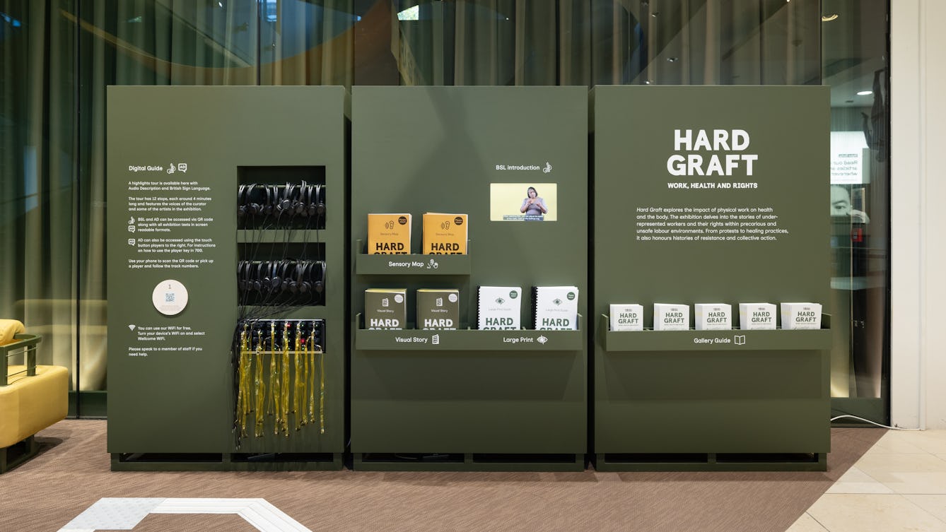 A photograph of the pick-up point at the start of the exhibition