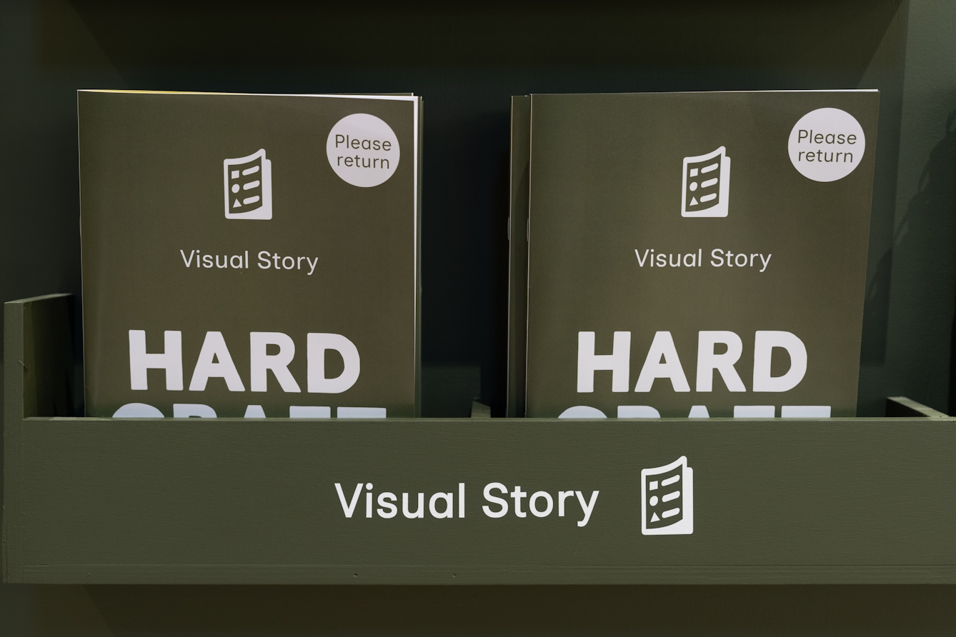 A photograph of a visual story for Hard Graft