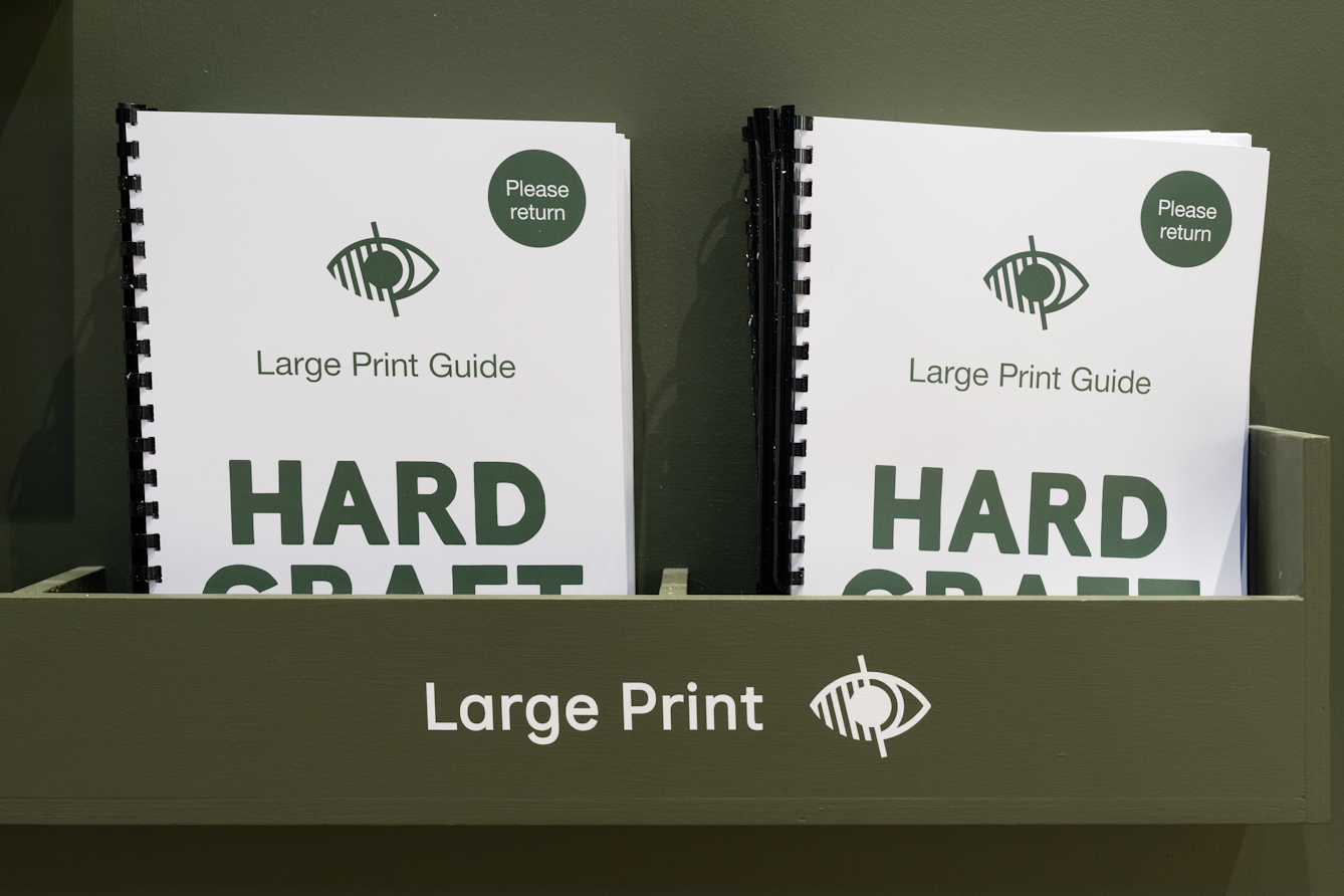 A photograph of a large print guide for Hard Graft