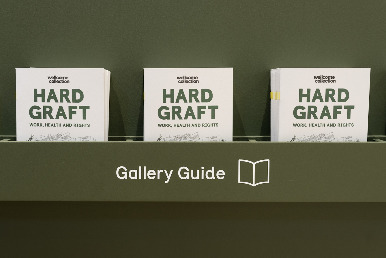 A photo of a gallery guide for Hard Graft