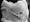 Black and white photograph of the surface of a tooth, showing abrasion, taken by a scanning electron microscope.