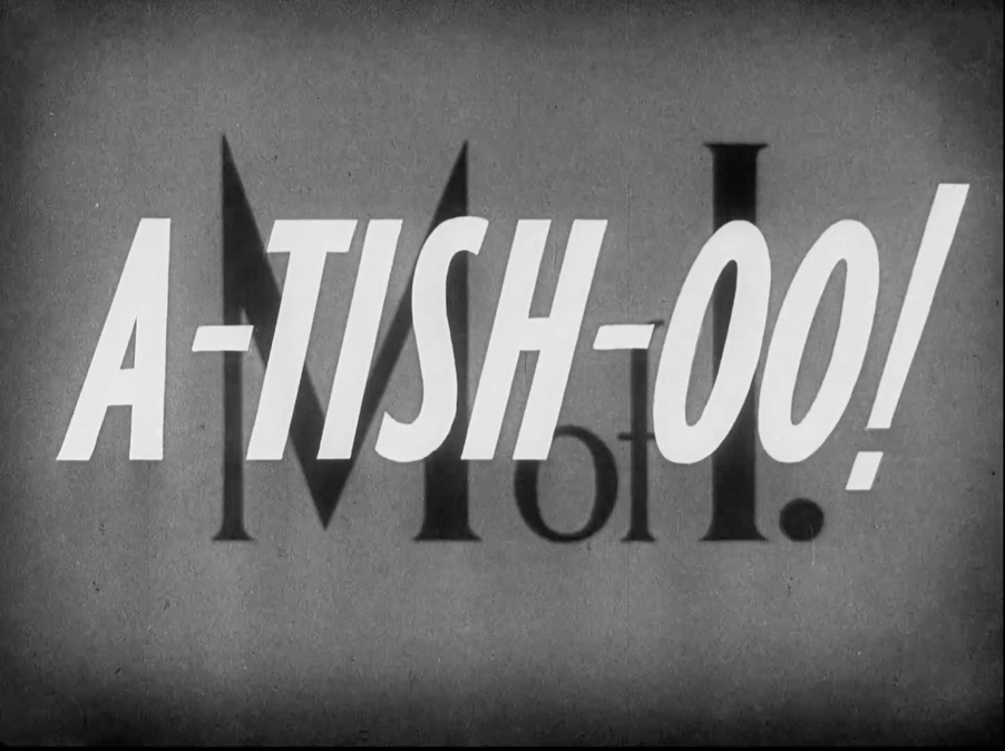 Still image from the 1941 public information film, 'A-tish-oo!'.