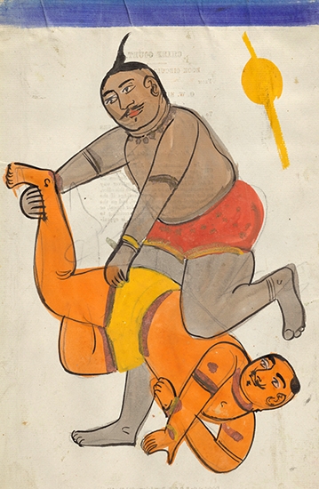 A pair of traditional Indian wrestlers