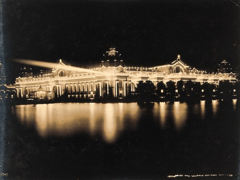 The 1904 World’s Fair, St. Louis, Missouri: the Palace of Electricity by night