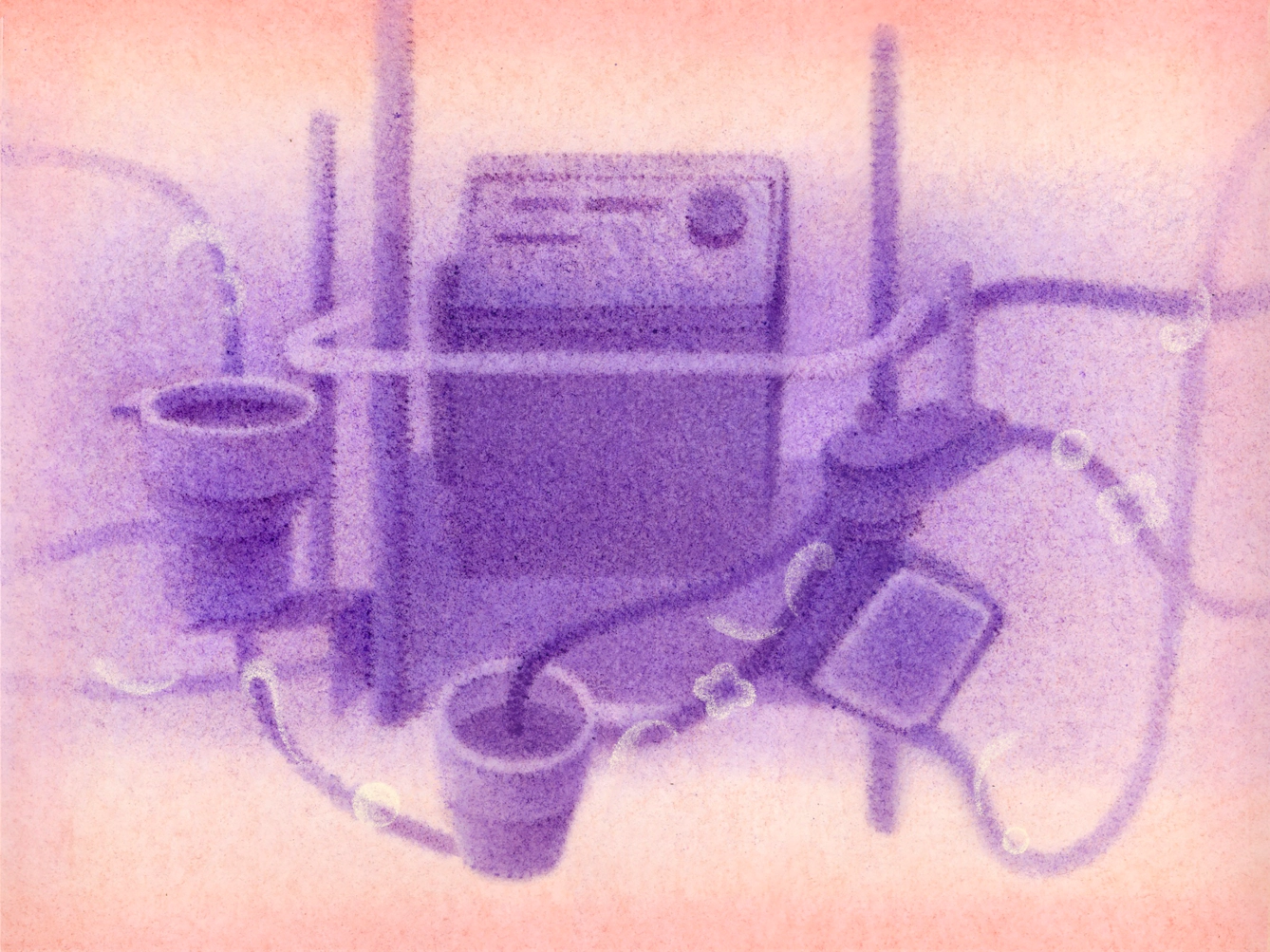 An ECMO machine bubbles with life and vitality