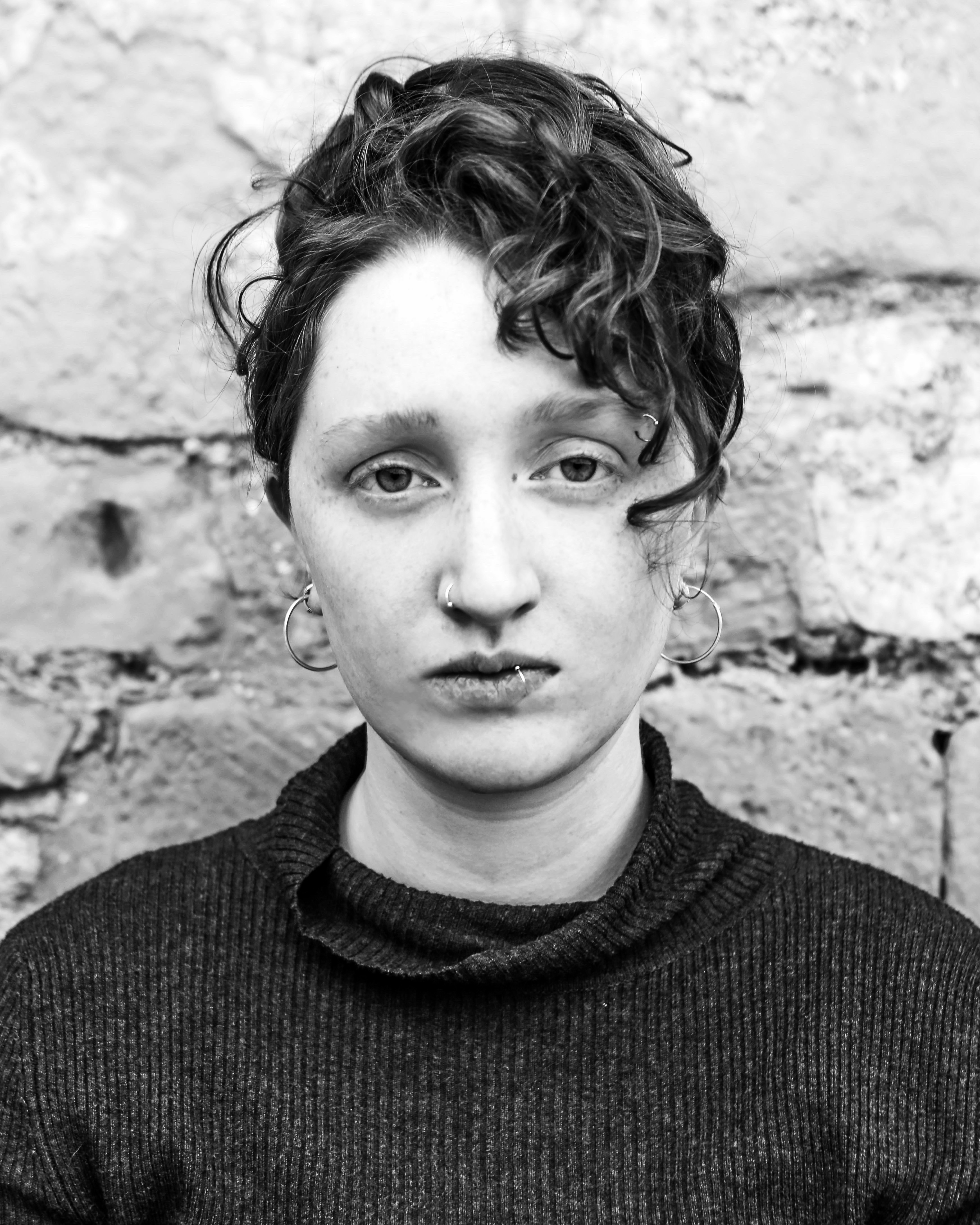 Black and white photo of Laura Grace Simpkins