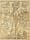 Sepia paper printed with picture of a naked man surrounded by the signs of the zodiac.