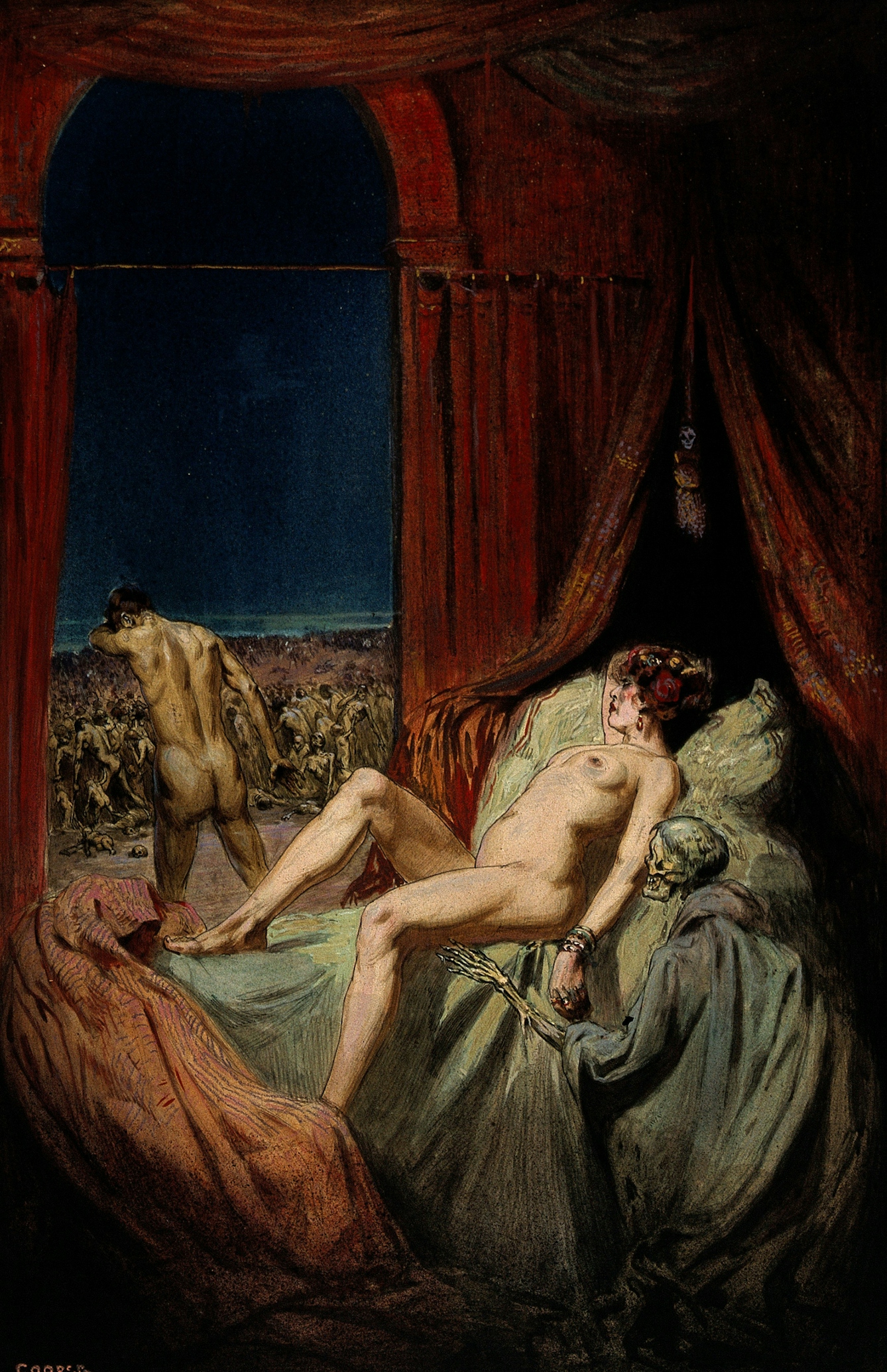 Early 20th-century painting depicting syphilis, Richard Tennant Cooper.