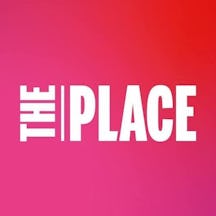 White text on pink background reading 'The Place'