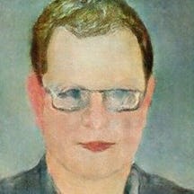 AI-generated head and shoulders image of a man wearing glasses 
