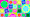 A montage of brightly-coloured and different-sized graphics each of which declares a meaning to happiness, for example ‘Happiness is a morning cuddle’.