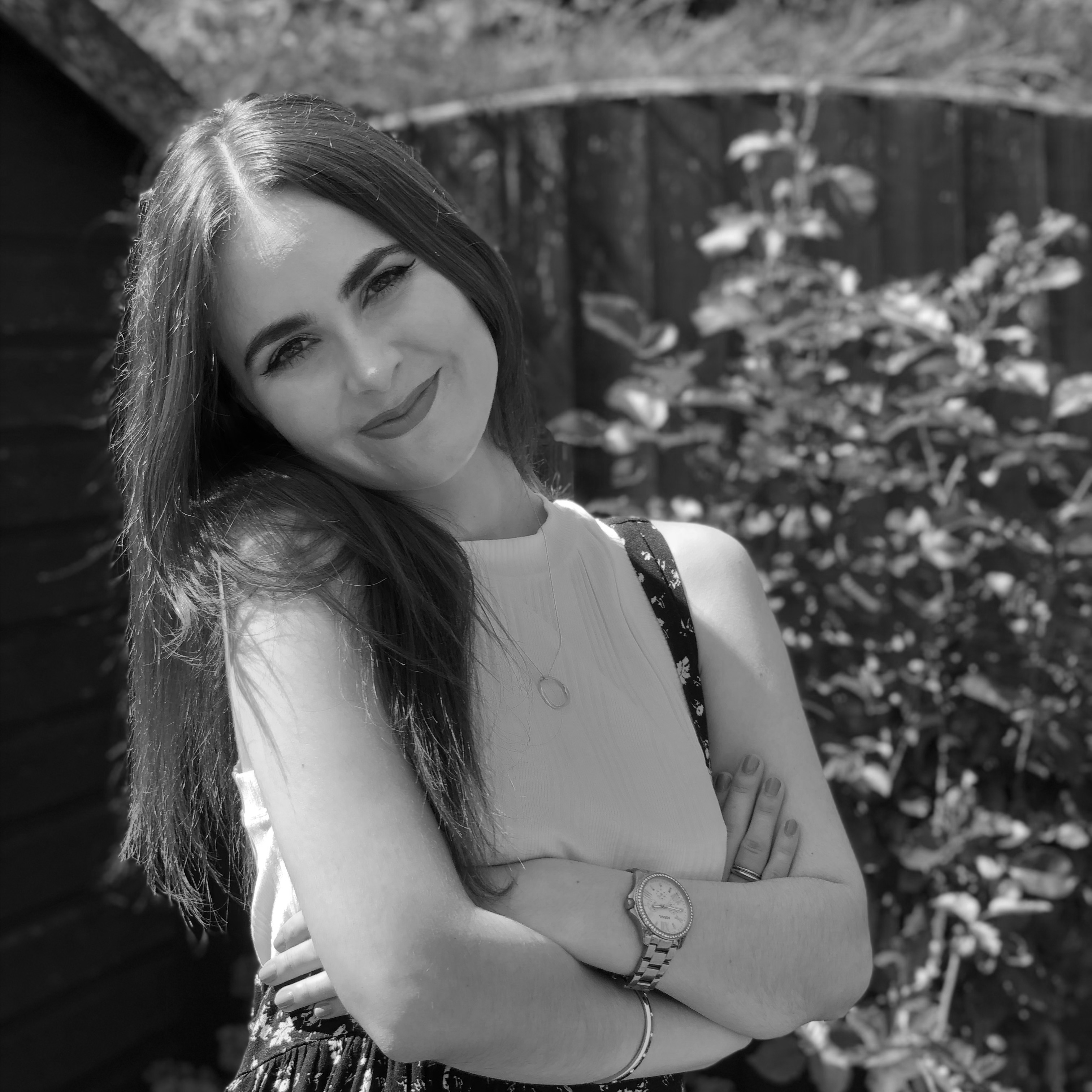 Black and white photograph of Emily Bashforth