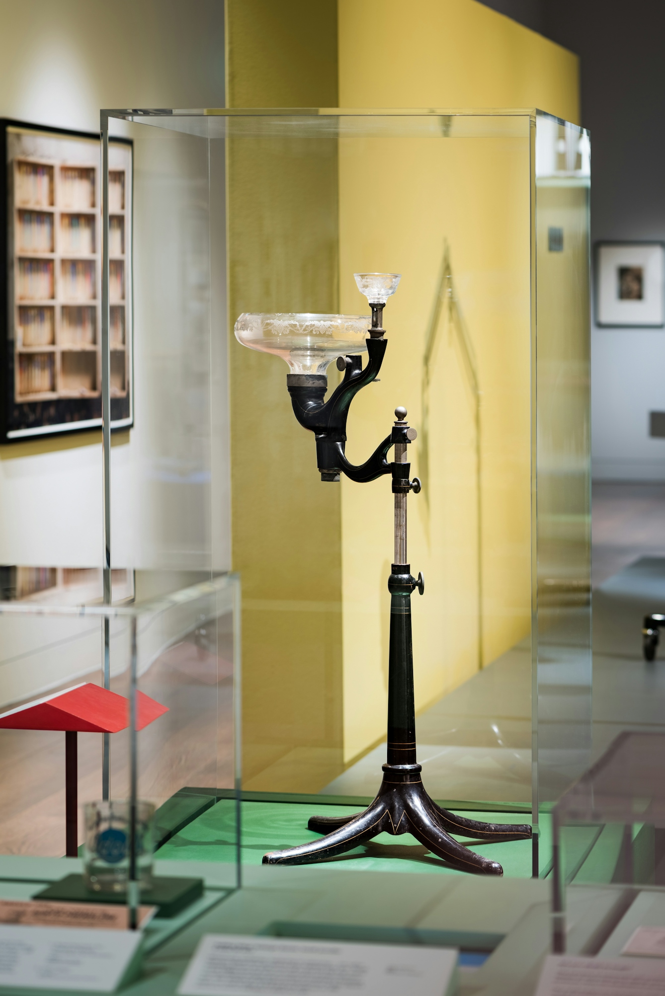 Photograph of spittoon on display in the Teeth exhibition at Wellcome Collection.