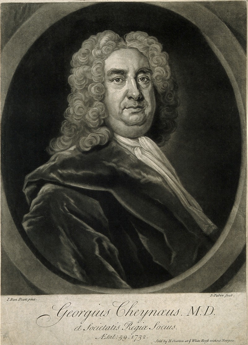 Black and white portrait of George Cheyne