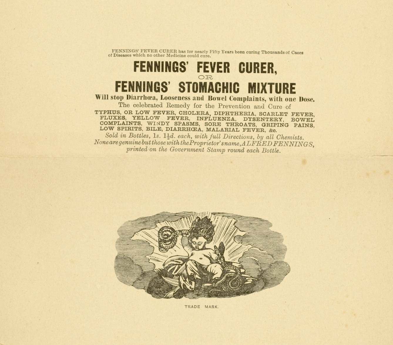 Advert for Fennings' Fever Curer