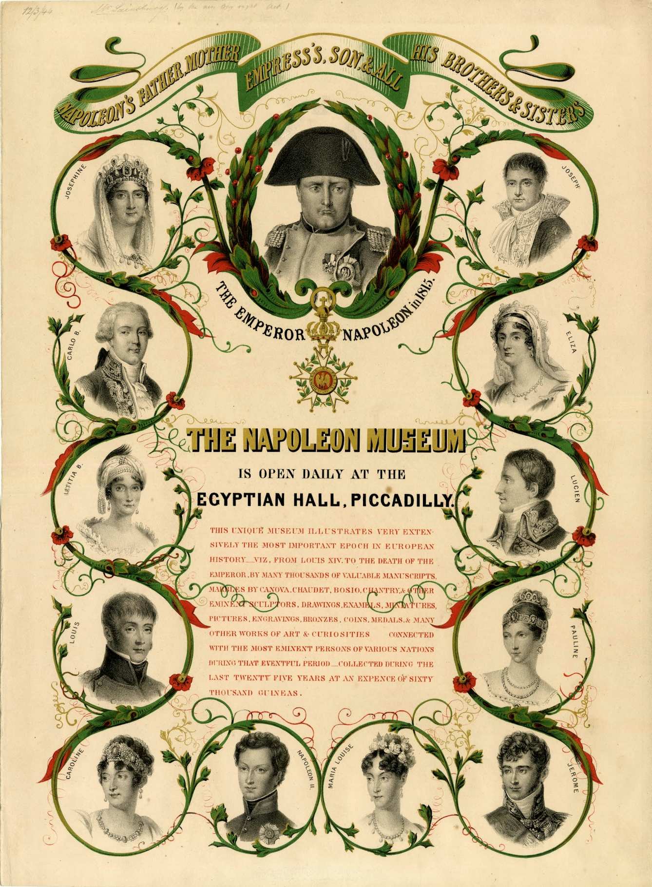 A colour poster advertising the Napoleon Museum.