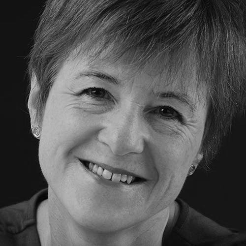 Black and white photographic headshot of Wendy Moore