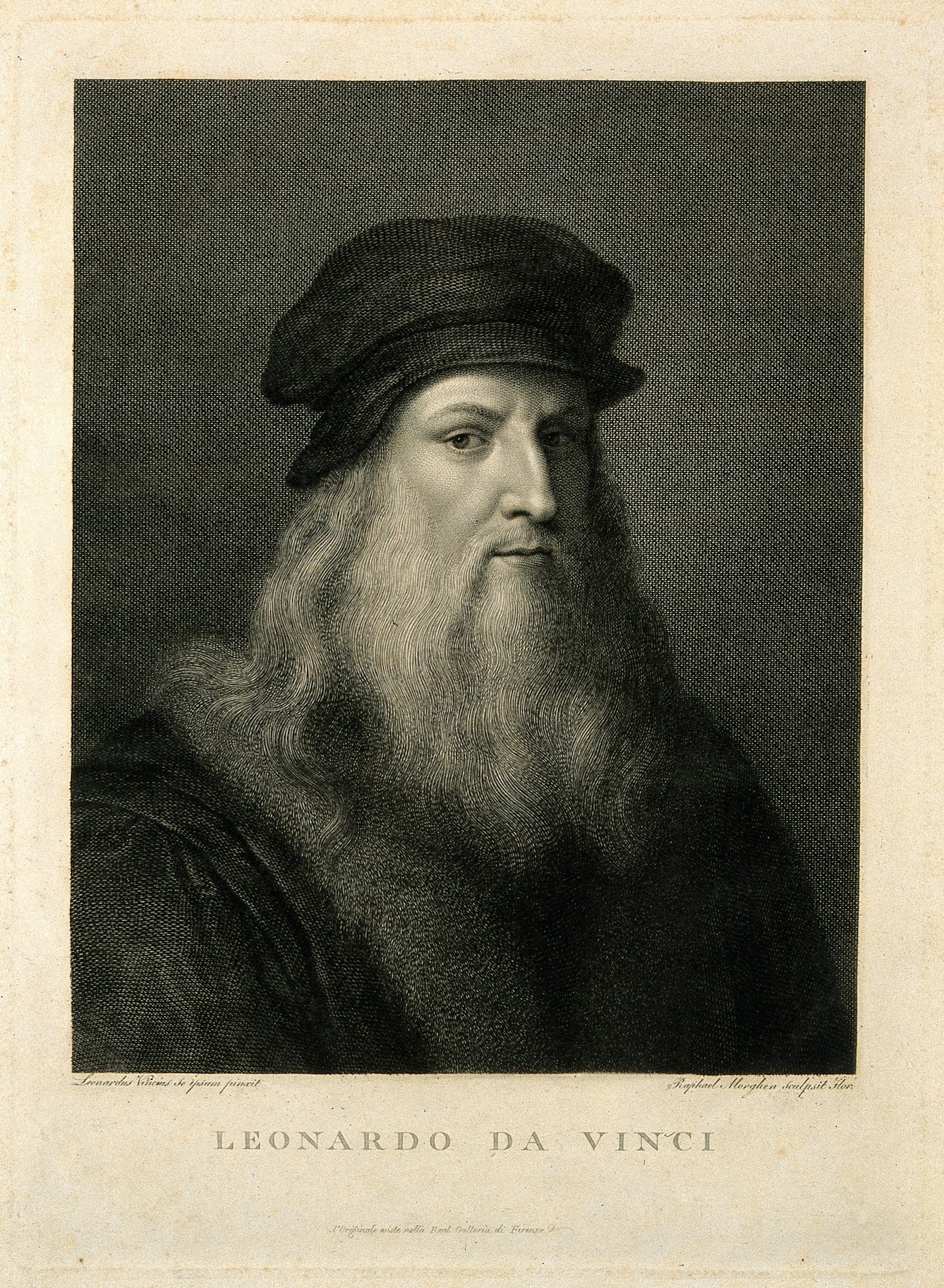 Engraving of Leonardo da Vinci