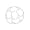 Line illustration of round shape made of circles bunched together - representing cells dividing