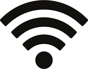 Icon for wifi available.