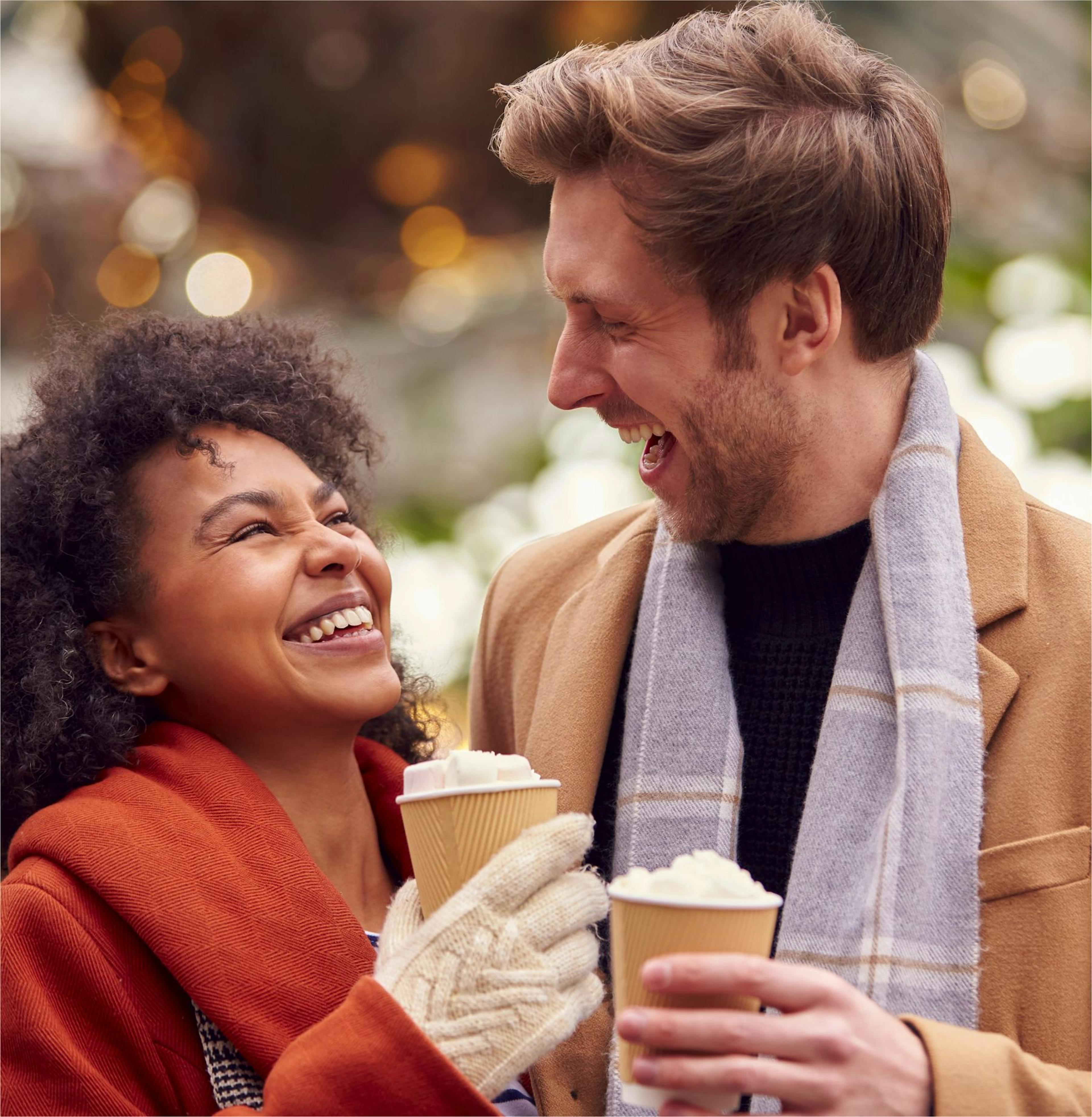 Couple drinking hot chocolate