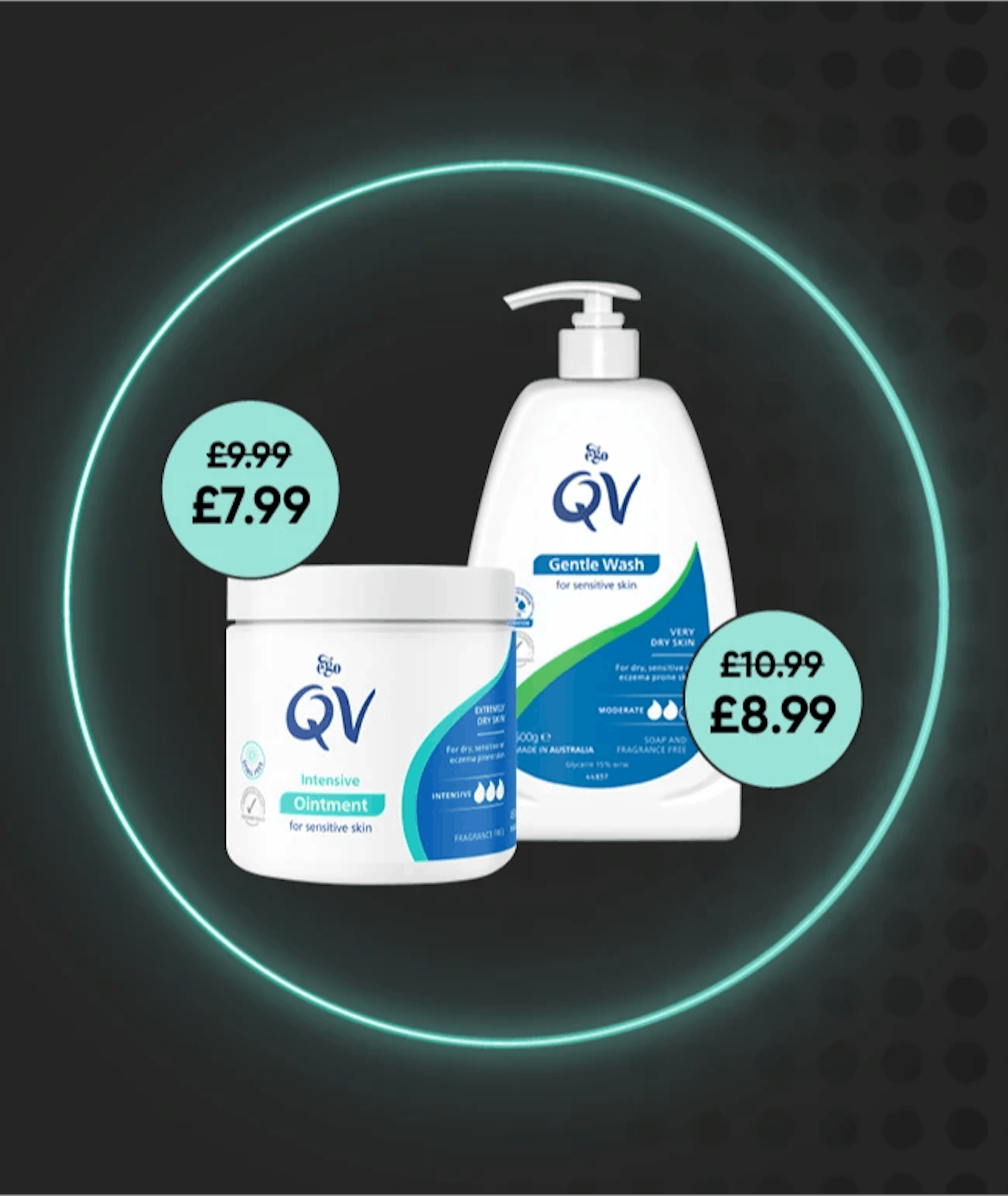 QV cream and Ointment with sale discount tags