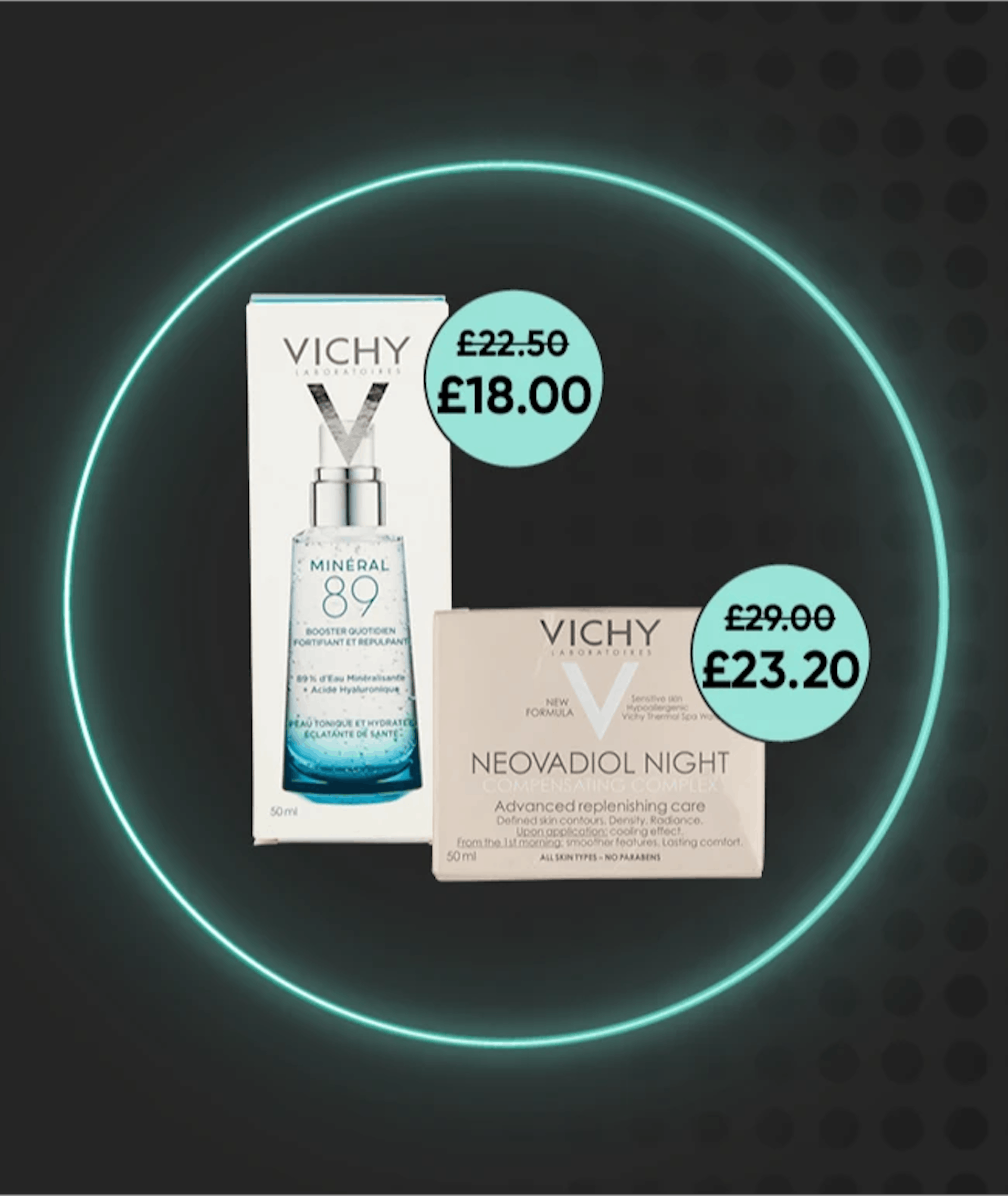 Vichy products with sale discount tags