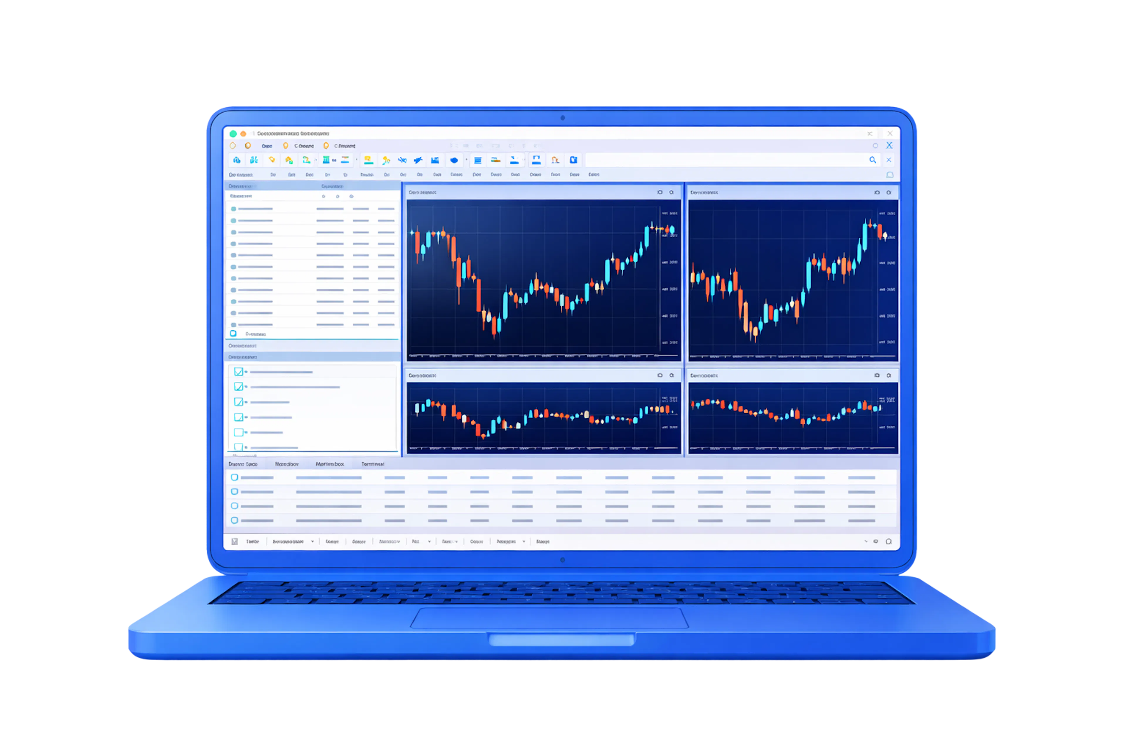 Trading platform on laptop