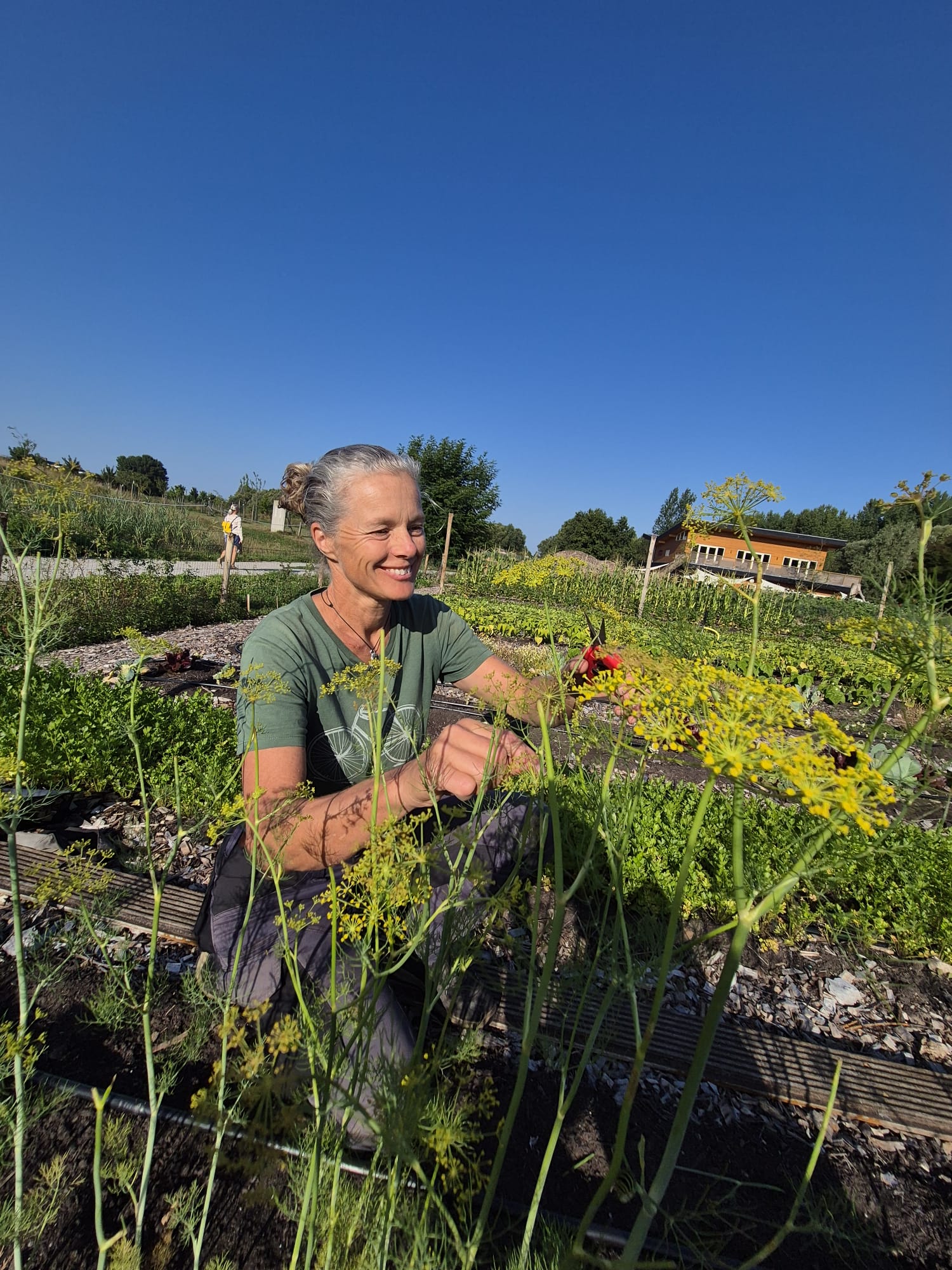 Mieke in de moestuin
